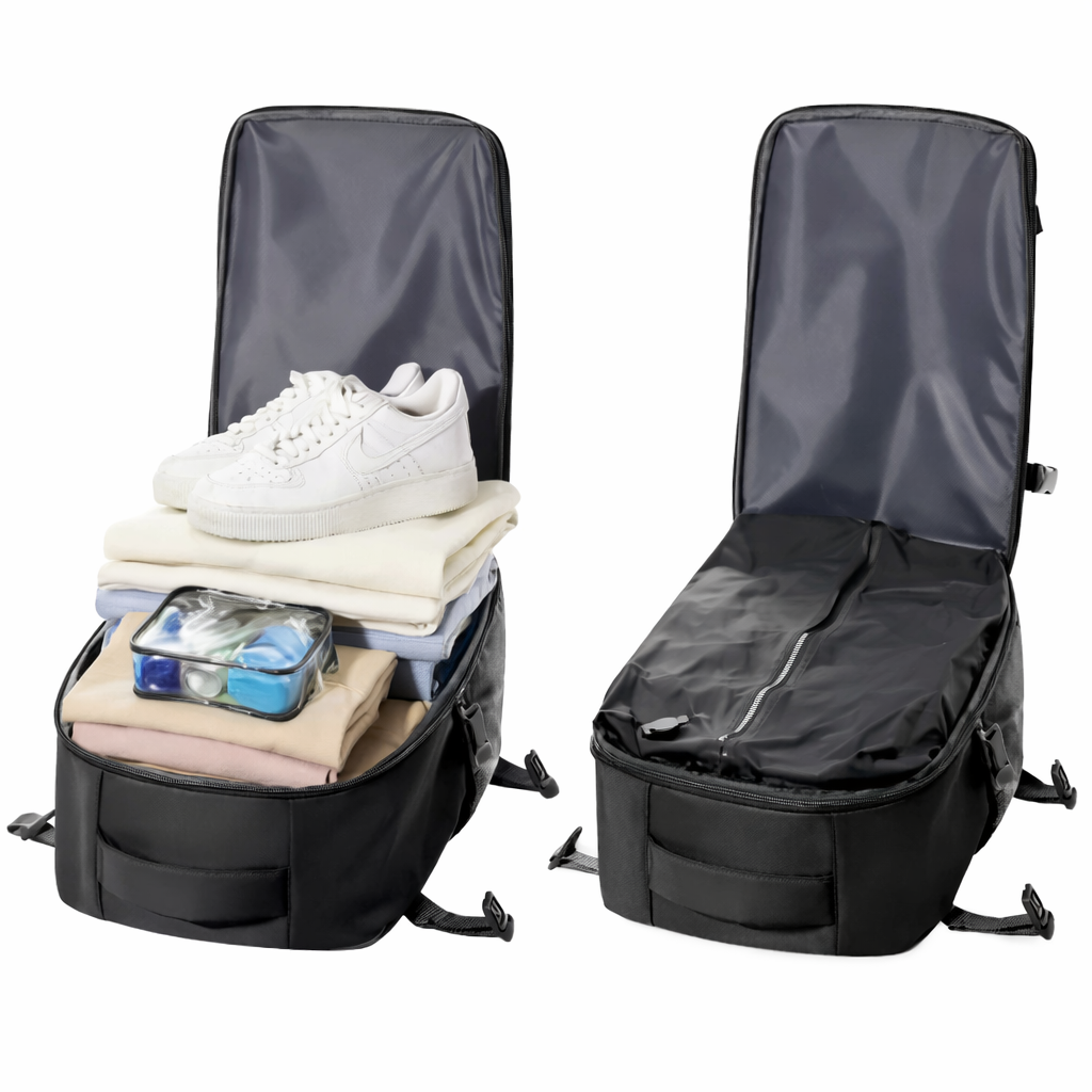 Sac à dos voyage compression sous vide 40x30x20 cm — 30L extensible