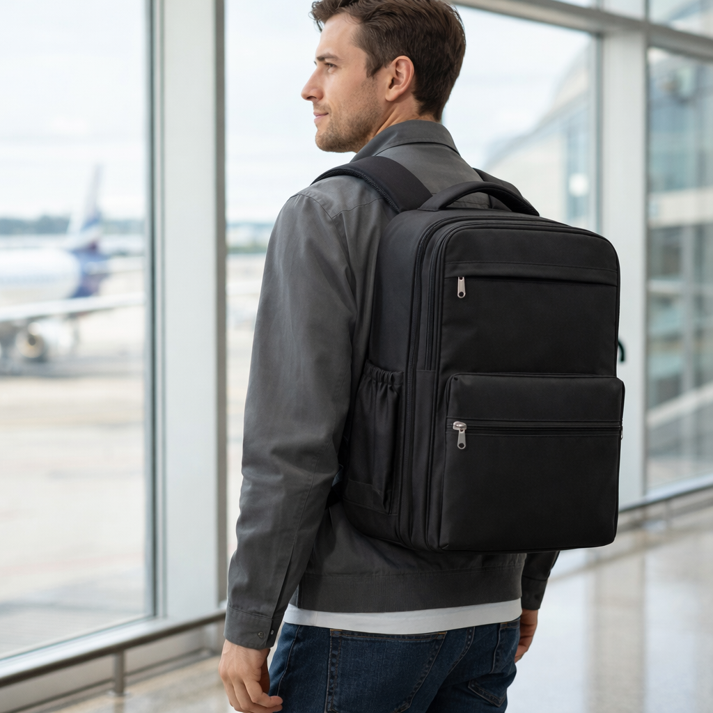 Sac à dos voyage compression sous vide 40x30x20 cm — 30L extensible