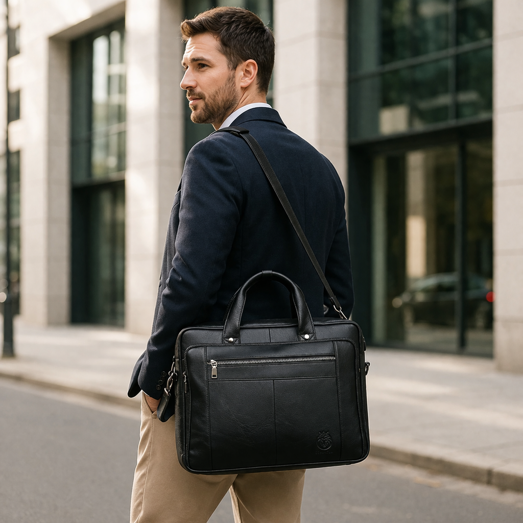 Porte-documents cuir véritable homme 42x12x32 cm – 15 pouces