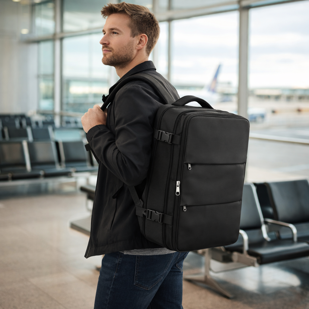 Sac à dos voyage 40x30x20cm – Nylon avec passage trolley